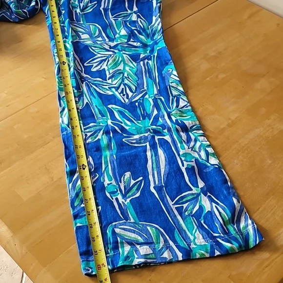 Lilly Pulitzer Linen Beach Pants Blue Crush Bamboom - Picture 9 of 11